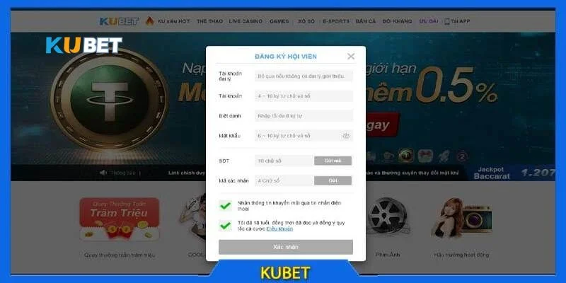 Hiện nay người chơi có thể tạo ID cược tại Kubet với cả điện thoại và máy tính.