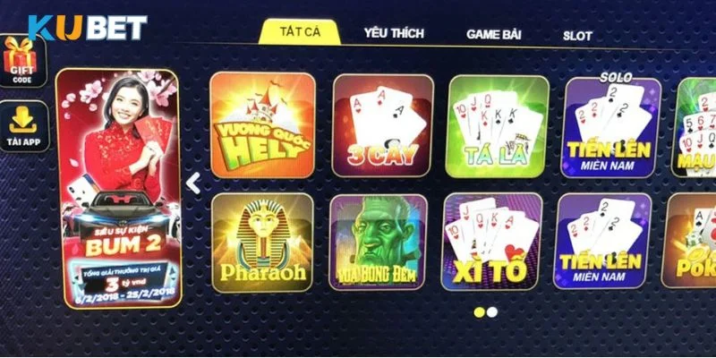 Các siêu phẩm game bài đình đám làm nên thương hiệu Kubet.